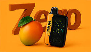 Strawberry Inhaler Natural Organic Diffuser with non-nicotine vaping device and fruit in background.