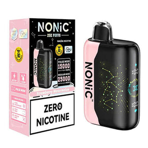 NONIC Strawberry Watermelon 25K ZERO Nicotine Disposable with 25,000 puffs and zero nicotine for a refreshing vape experience.